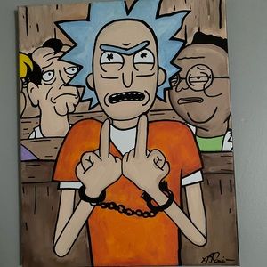 Custom rick kangaroo court custom painting 18x21in